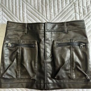 Zara Black Faux Leather Skirt